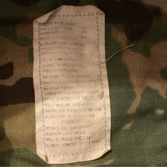 Bernard Cap Company Army Captain Patrol Camouflage Adjustable Velcro Strap Cap! - Picture 11 of 16